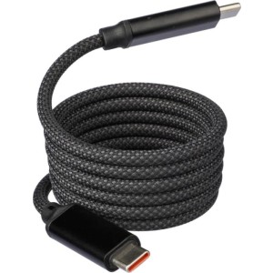 Nylon töltőkábel, fekete (vezeték, elosztó, adapter, kábel)